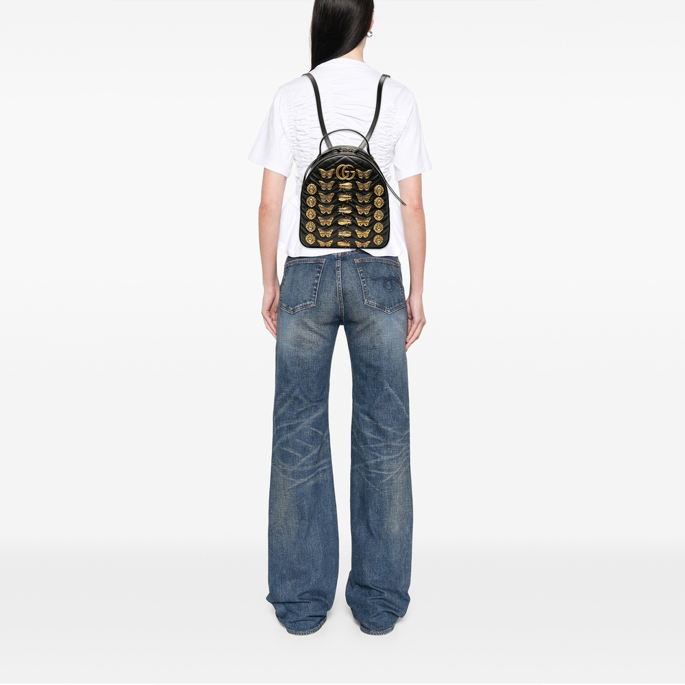 Pre-Loved Gucci Small GG Marmont Matelasse Leather Animalier Backpack - Picture 7 of 7